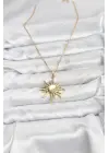 316L Çelik Zincir Gold Renk Güneş Model Kadın Kolye