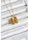 316L Çelik Zincir Gold Renk Kapaklı Açılabilir Model Kadın Kolye