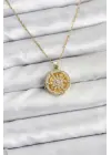 316L Çelik Zincir Gold Renk Kutup Yıldızı Kapaklı Model Kadın Kolye