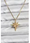 316L Çelik Zincir Gold Renk Kutup Yıldızı Model 60 cm Zincir Kadın Kolye