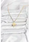 316L Çelik Zincir Gold Renk Kutup Yıldızı Model 60 cm Zincir Kadın Kolye