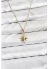 316L Çelik Zincir Gold Renk Kutup Yıldızı Model Kadın Kolye