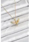 316L Çelik Zincir Gold Renk Melek Model Kadın Kolye