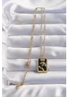  Zincir Altın  Sonsuzluk Detay Zirkon Taşlı Tarot Çelik Kolye