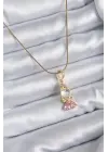  Zincir Altın  Zirkon Taşlı Bebek Model  Çelik Kolye