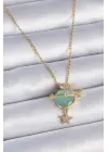  Zincir Altın  Zirkon Taşlı Gezegen Model Ay Yıldız Detay  Çelik Kolye