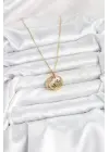 316L Çelik Zincir Gold Renk Zirkon Taşlı Kelebekli Kadın Kolye