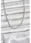 316L Çelik Zincir Gümüş Renk 60 cm Yılan Zincir Kadın Kolye