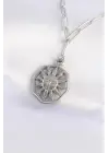  Zincir Gümüş  Güneş Çelik Kolye