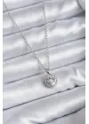  Zincir Gümüş  Kalp Model Charm  Çelik Kolye