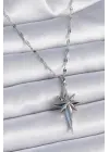  Zincir Gümüş  Kutup Yıldızı Model  Çelik Kolye