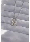  Zincir Gümüş  Lazer İşlemeli Göz Figür Tarot Çelik Kolye