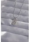  Zincir Gümüş  Lazer İşlemeli Göz Figürlü Tarot Çelik Kolye