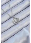  Zincir Gümüş  Zirkon Taşlı Ay Yıldız Simgeli Atatürk Çelik Kolye