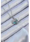 Zincir Gümüş  Zirkon Taşlı Deniz Görünüm Kutup Yıldızı Çelik Kolye