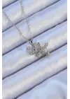  Zincir Gümüş  Zirkon Taşlı Fil Çelik Kolye