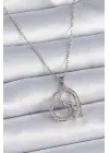  Zincir Gümüş  Zirkon Taşlı Kalp Model Melek Detay  Çelik Kolye