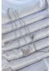  Zincir Gümüş  Zirkon Taşlı Kuğu Çelik Kolye