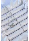  Zincir Gümüş  Zirkon Taşlı Nazarlı Kelebek Çelik Kolye