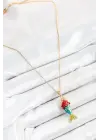 316L Çelik Zincir Karışık Renk Balık Model Gold Kadın Kolye