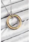 316L Çelik Zirkon Taşlı Dönen Daire Model Gold Ve Gümüş Renk Kadın Kolye