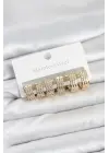 316L Çelik Zirkon Taşlı Gold Halka Küpe Seti