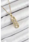 316L Çelik Zirkon Taşlı Messika Model Gold Renk Kadın Kolye