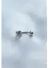 316L Cerrahi Çelik Zirkon Taşlı Göbek Piercing