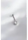 316L Cerrahi Çelik Zirkon Taşlı Kadın Göbek Piercing