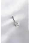 316L Cerrahi Çelik Zirkon Taşlı Yıldız Model Kadın Göbek Piercing