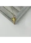 Kuzey / Kutup Yıldızı Kolye Altın Renkli Taşlı
