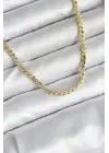 60 cm Gold Renk Pirinç Yassı Zincir Model Kadın Kolye