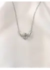 Gümüş Tektaş Yüzük Modelli Melek Kanatlı Kolye