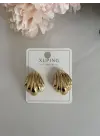 Gold Tırtık Desenli Sarmal Küpe Xuping Çelik
