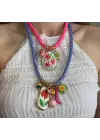 Yazlık İpli Boncuklu Charm Kolye