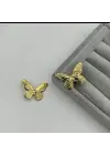 Büyük Gold Kelebek Model Çelik Kadın Küpe