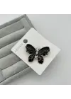 Siyah Kanatlı Kelebek Broş Yaka İğnesi
