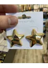 Altın Renk Günlük Model Bombeli Çelik Yıldız Küpe