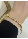Ok Motifli Özel Tasarım Altın Kaplama Kadın Bileklik