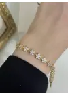 Çiçek Figürlü 14K Kaplama Gurmet Kadın Bileklik