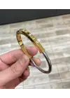 Tiffany Model İki Renkli (Altın-Gümüş) Kelepçe Bilezik