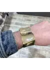 Sarı Altın Renginde Kalın Kelepçe Bileklik