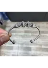 Gümüş Renk Sarmal Tel Yapılı Çelik Kelepçe Bileklik Sade