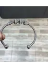 Gümüş Renk Sarmal Tel Yapılı Çelik Kelepçe Bileklik Sade