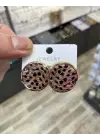 Yuvarlak Kahve Leopar Küpe Xuping Jewelry Çelik Vip Seri
