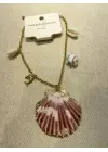 Deniz Kabuklu Kırmızı İstiridye Kolye