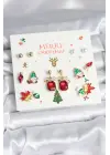 8 Çift Yılbaşı Temalı Kadın Küpe