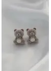 Açık Kahverengi Renk Ayıcık Teddy Kadın Küpe
