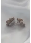 Açık Kahverengi Renk Ayıcık Teddy Kadın Küpe