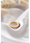 Altın Renk Ayarlamalı Burgu Kadın Yüzük